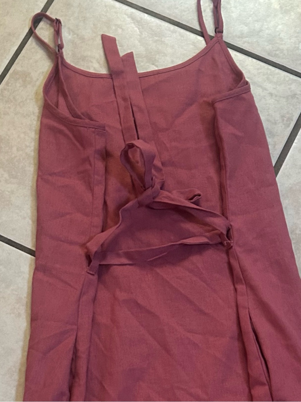Hannah Canvas Linen Cami Dress Size Small | Prairie Peasant Cottagecore Rust — image 6 of 6